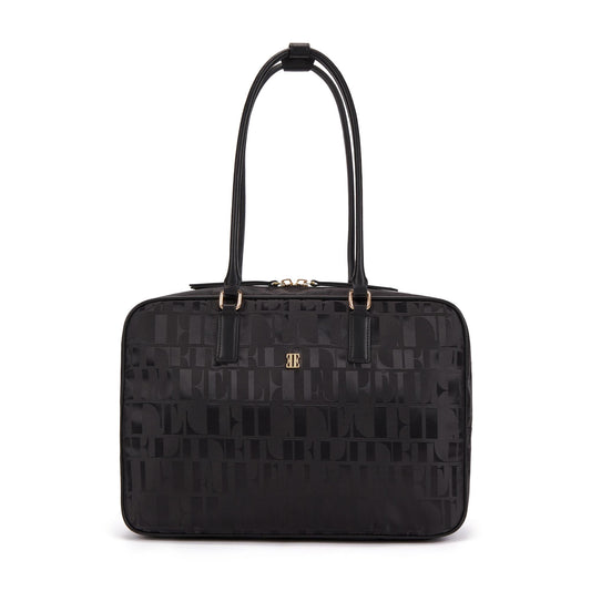 ELLE Women’s Monogram Shoulder Bag (Black)